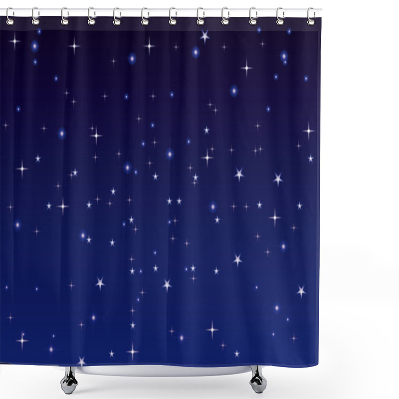 Personality  Starry Night Sky Vector Background Shower Curtains