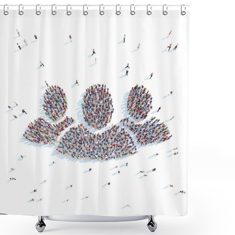 Personality  Large Group Of People Symbolizing People. Shower Curtains