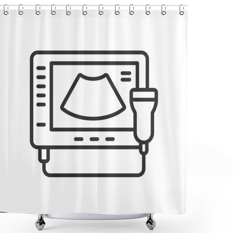 Personality  Ultrasonic Sensor, In Line Design. Distance Sensor, Ultrasonic Wave, Ultrasonic Detection, Sensor Technology, On White Background Vector. Ultrasonic Sensor, In Line Design, Editable Stroke Icon Shower Curtains