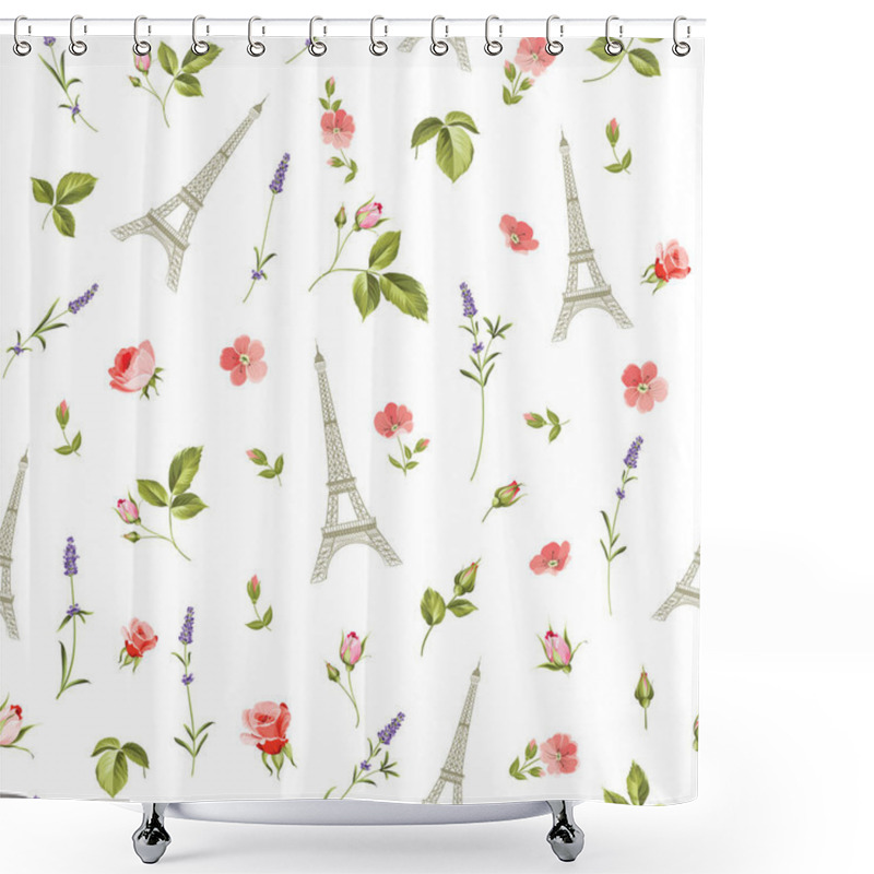 Personality  Pattern With Red Flowers. Shower Curtains