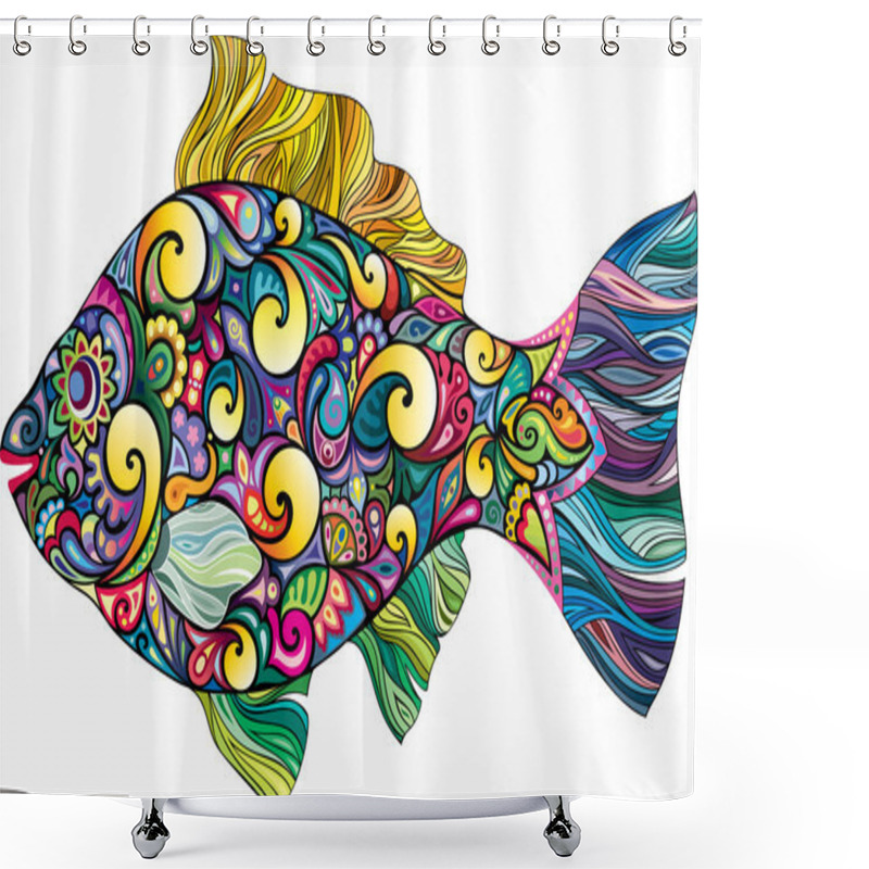 Personality  Fish With Ornament Shower Curtains