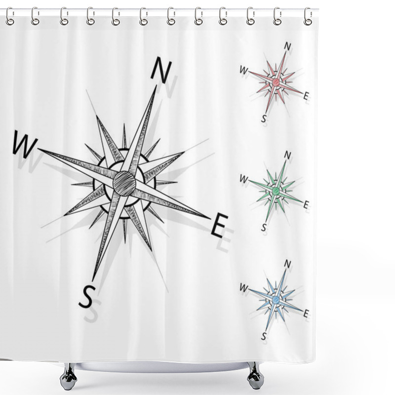 Personality  Vector Compass Shower Curtains