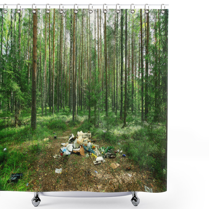 Personality  Garbage Dump In The Woods Shower Curtains