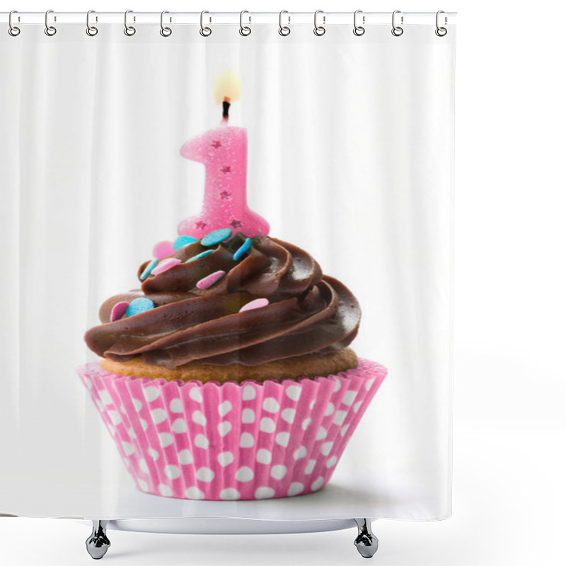 Personality  First Birthday Cupcake Shower Curtains