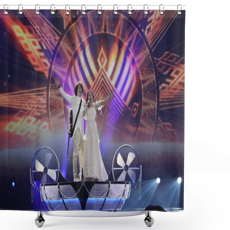 Personality  Naviband From Belarus  Eurovision 2017 Shower Curtains