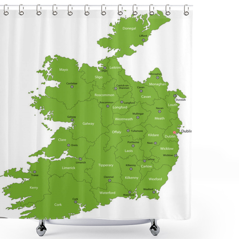 Personality  Republic Of Ireland Map Shower Curtains