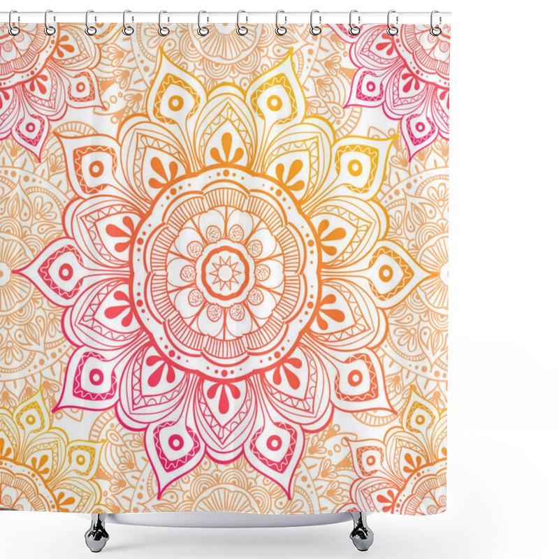 Personality  Seamless Ethnic Pattern With Floral Motives. Mandala Stylized Print Template For Fabric And Paper. Boho Chic Design. Summer Fashion. Shower Curtains