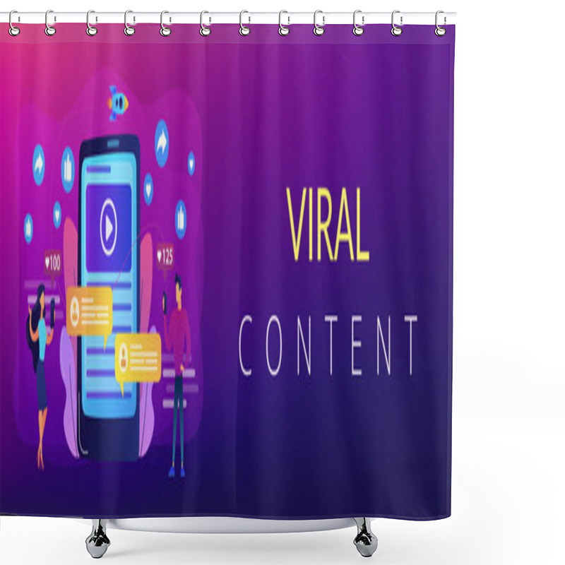 Personality  Viral Content Concept Banner Header. Shower Curtains