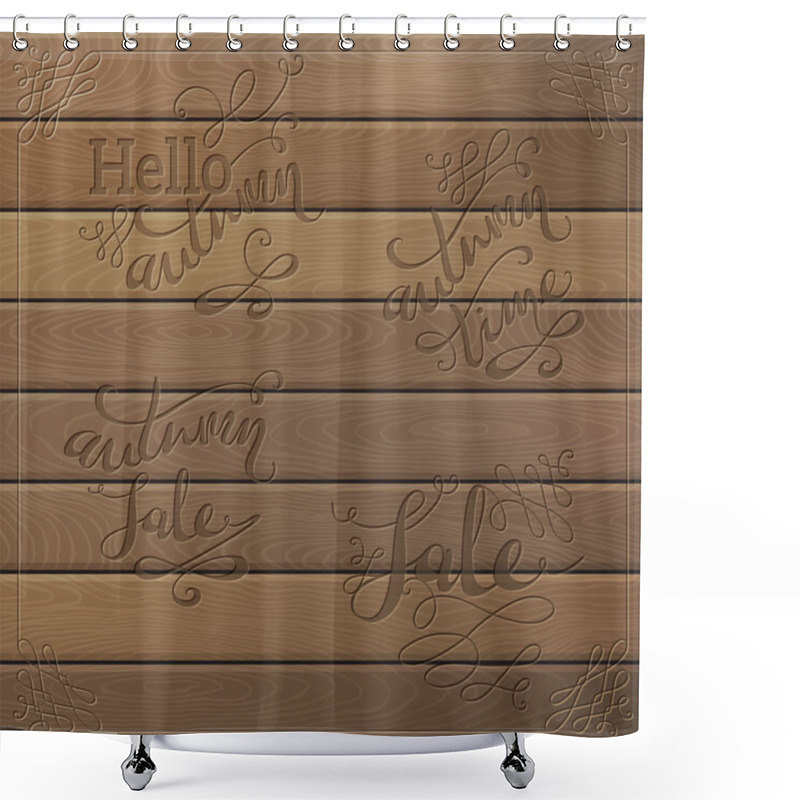 Personality  Wood Autumn Lettering. Shower Curtains