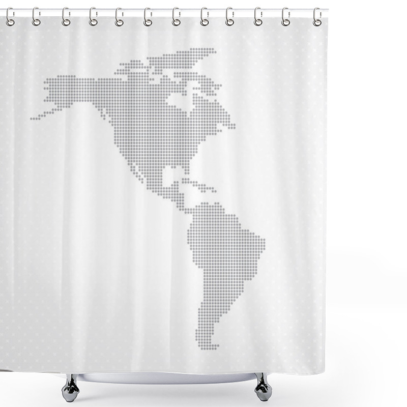 Personality  Dots Grey  North And South America Map Background Vector Shower Curtains