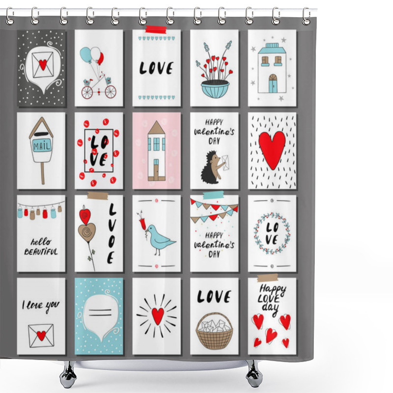 Personality  Valentines Day Set Cards. Shower Curtains