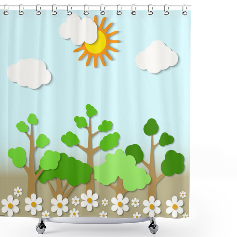 Personality  Vector Paper Landscape  Shower Curtains