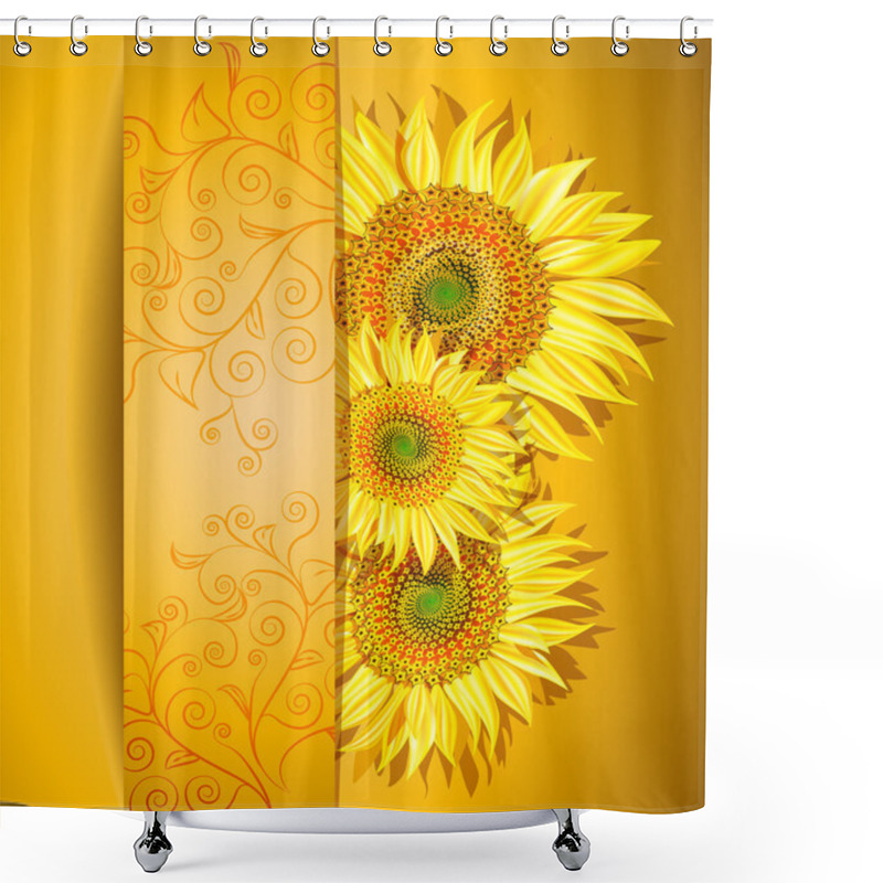 Personality  Abstract Sunflowers Background Shower Curtains