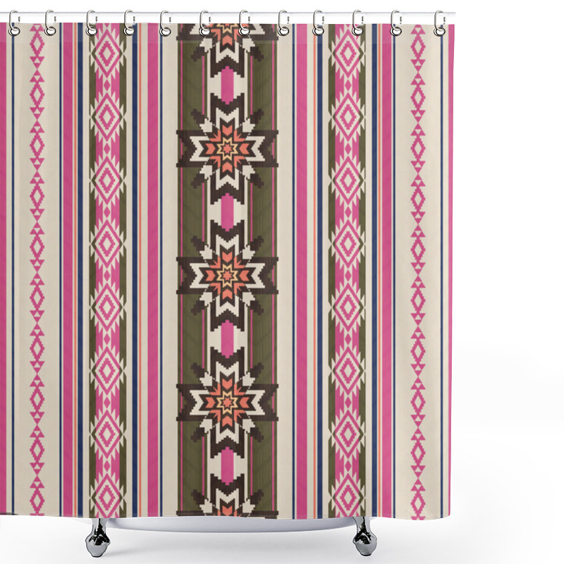 Personality  Striped Ornamental Ethnic Pattern Shower Curtains