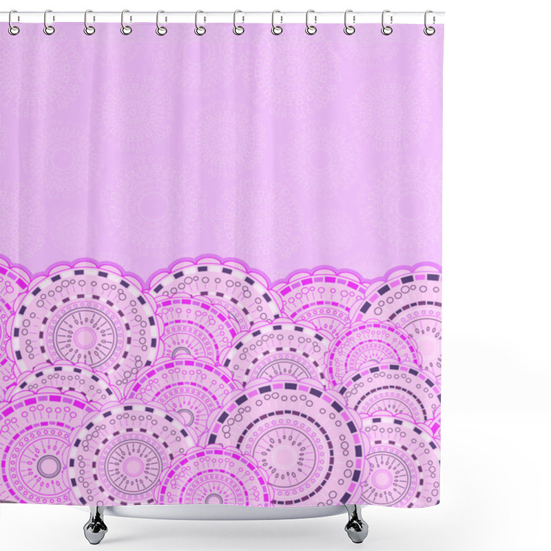 Personality  Card With Round Elements And Sample Text Shower Curtains