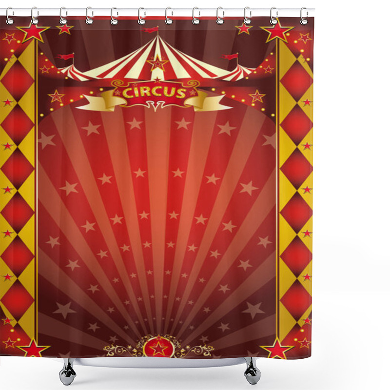 Personality  Circus Red And Gold Rhombus Poster Shower Curtains