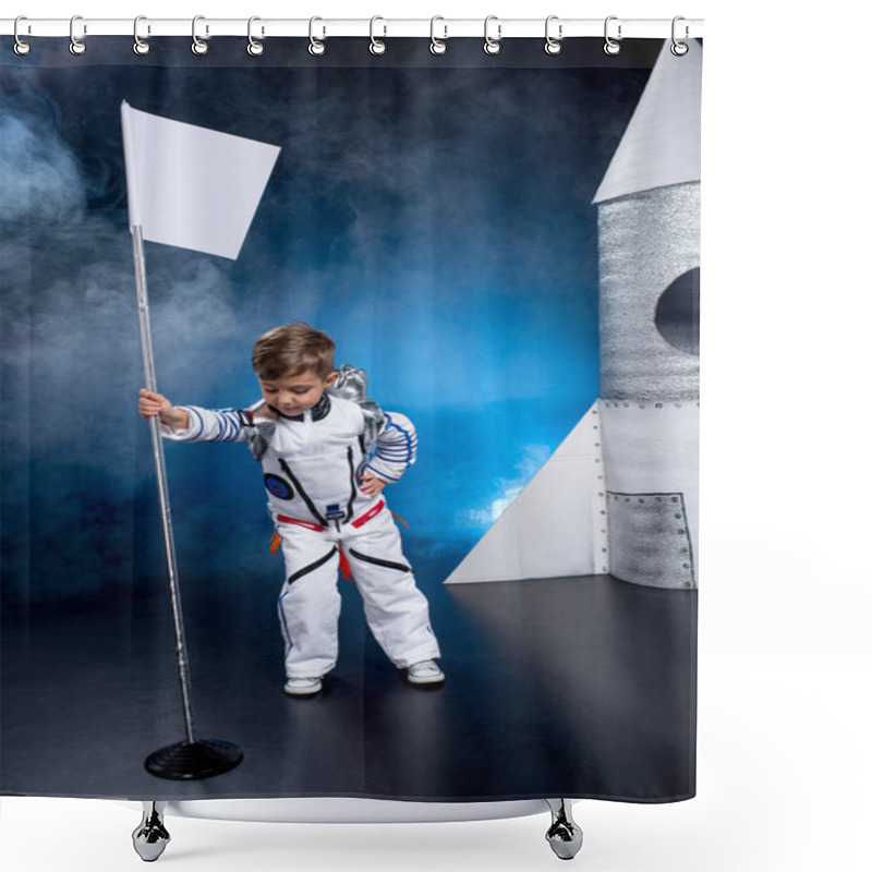 Personality  Boy In Astronaut Costume Shower Curtains