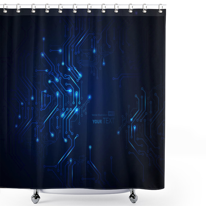 Personality  Blue Abstract Background Of Digital Technologies Shower Curtains