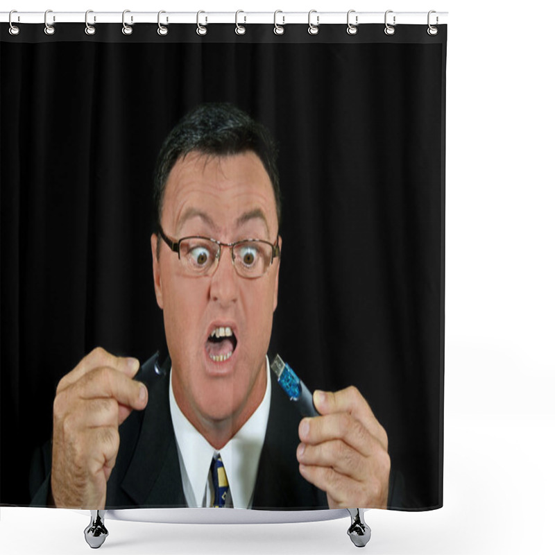 Personality  Shocked Salesman Shower Curtains