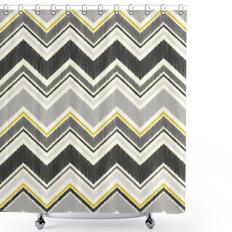 Personality  Seamless Chevron Wave Fabric Textile Pattern Background Shower Curtains