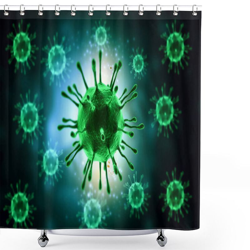 Personality  Human Virus. Medical Background. 3d Illustration	 Shower Curtains