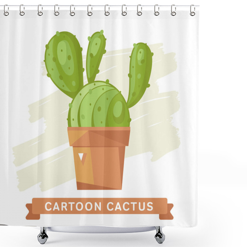 Personality  Cactus Flower, Cactus Isolated. Shower Curtains