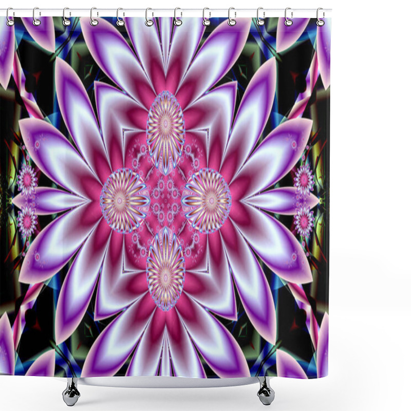 Personality  Abstract Fractal Pattern. A Fascinating Surrealistic Ornament. Illustration Shower Curtains