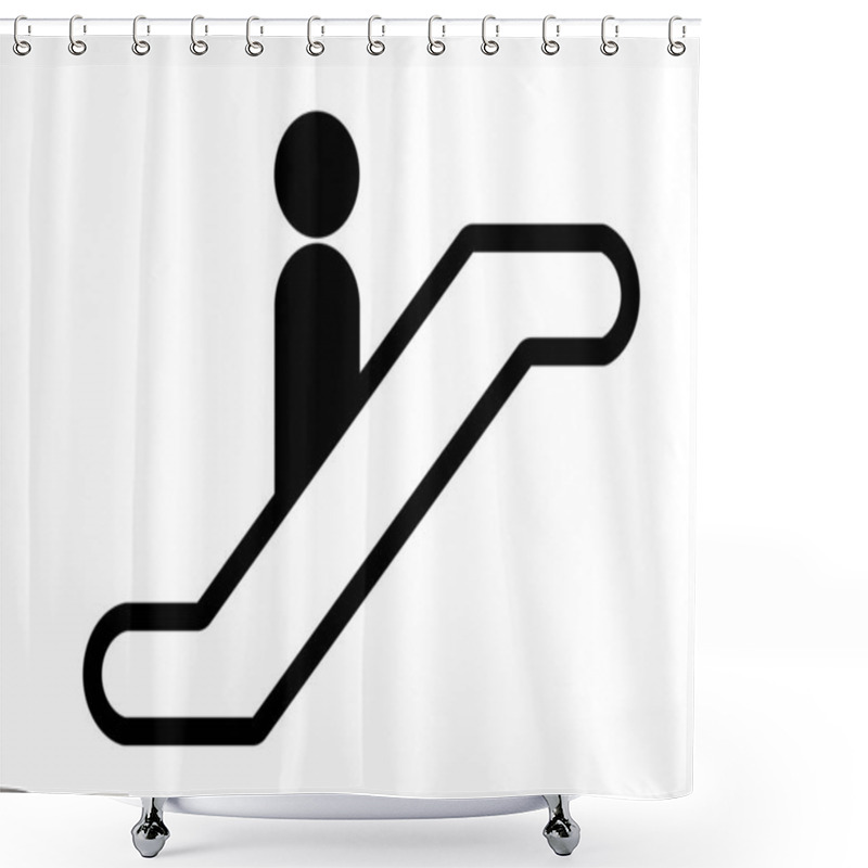 Personality  This Is An Illustration Of An Escalator Icon (pictogram). Shower Curtains