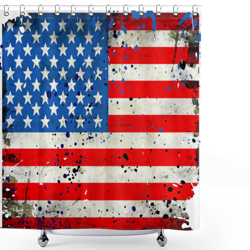 Personality  Grunge USA Flag Shower Curtains