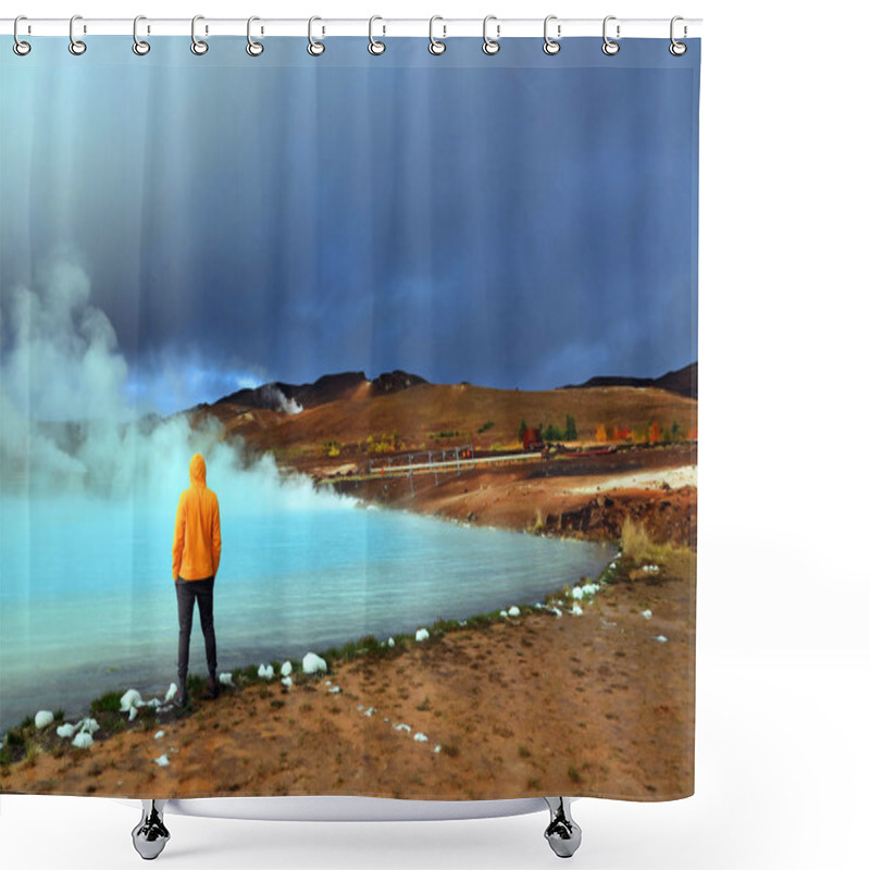 Personality  Geothermal Region Of Hverir In Iceland Near Myvatn Lake, Iceland, Europe Shower Curtains