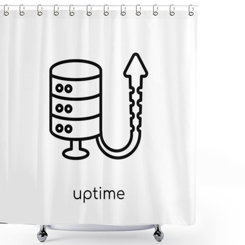 Personality  Uptime Icon. Trendy Modern Flat Linear Vector Uptime Icon On White Background From Thin Line Web Hosting Collection, Editable Outline Stroke Vector Illustration Shower Curtains