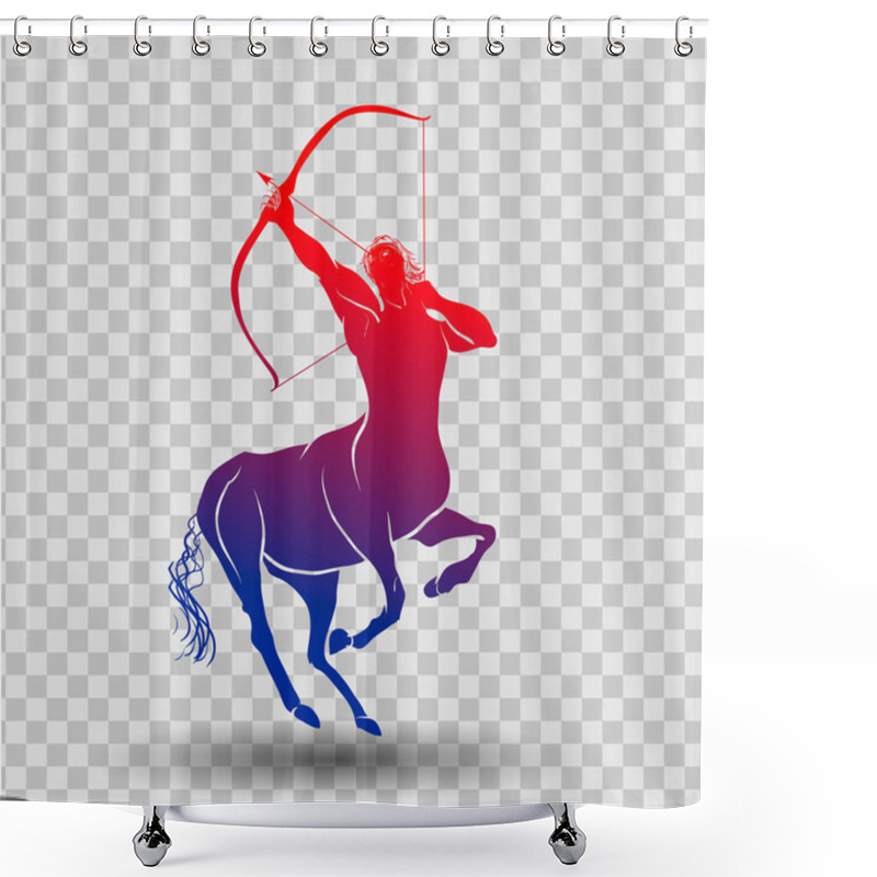 Personality  A Beautiful And Elegant Sagittarius Zodiac Sign Silhouette - Vector And Illustration For T-shirt, Pillow And Cup Print Shower Curtains