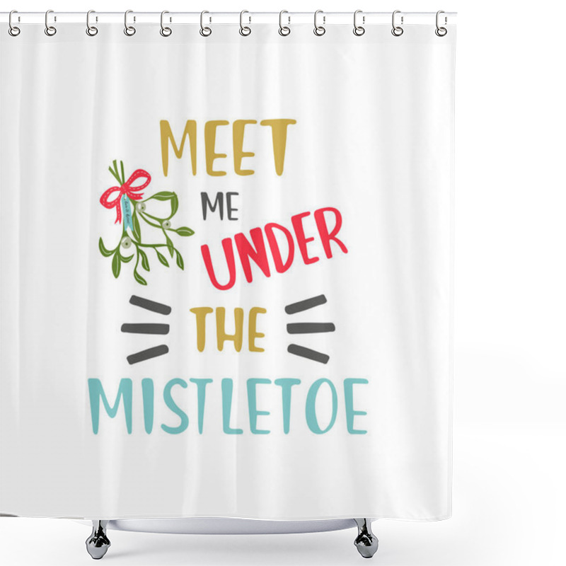 Personality  White Mistletoe Card Shower Curtains