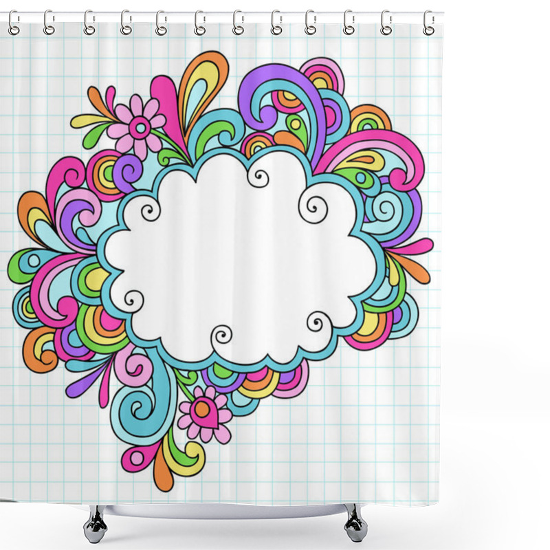 Personality  Psychedelic Cloud Speech Bubble Notebook Doodle Vector Shower Curtains