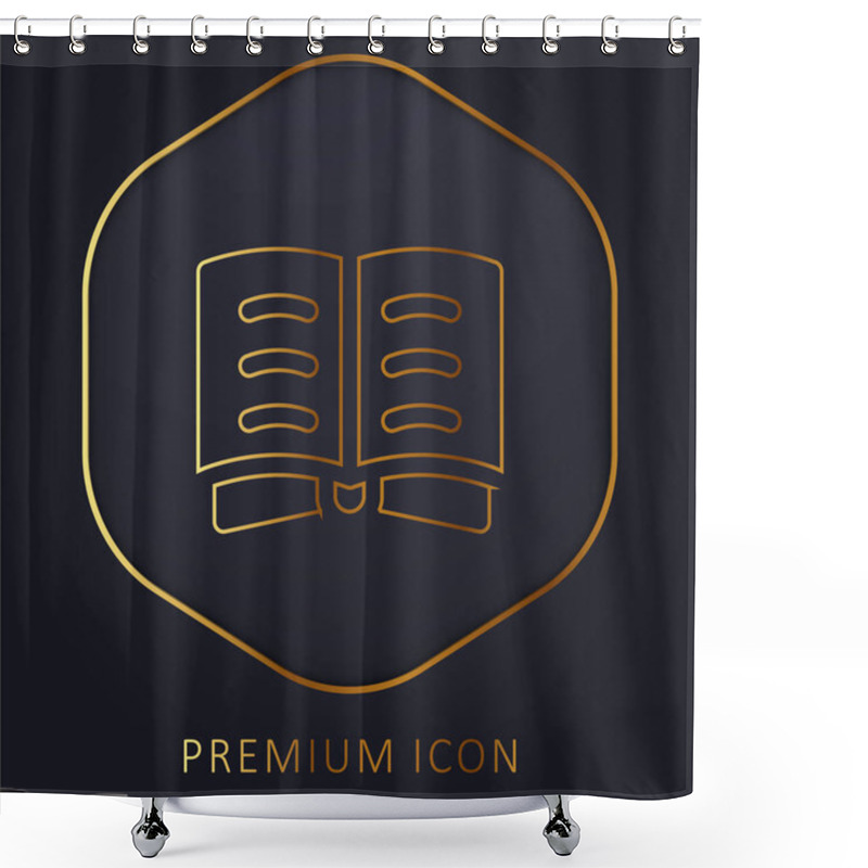 Personality  Book Golden Line Premium Logo Or Icon Shower Curtains