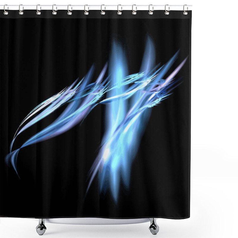 Personality  Vector Illustration Of Digital Fractal Shower Curtains