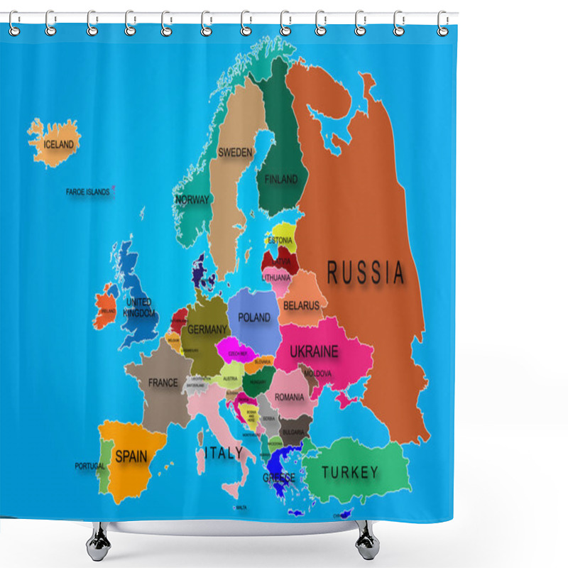 Personality  Map Of Europe Shower Curtains