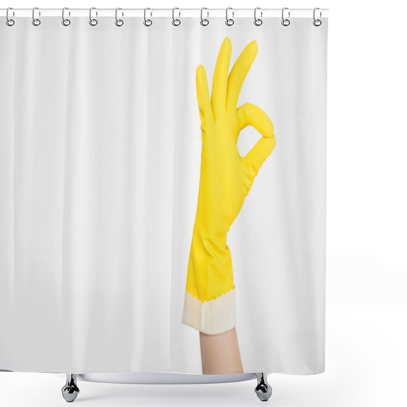 Personality  Woman Showing Ok Sign Shower Curtains