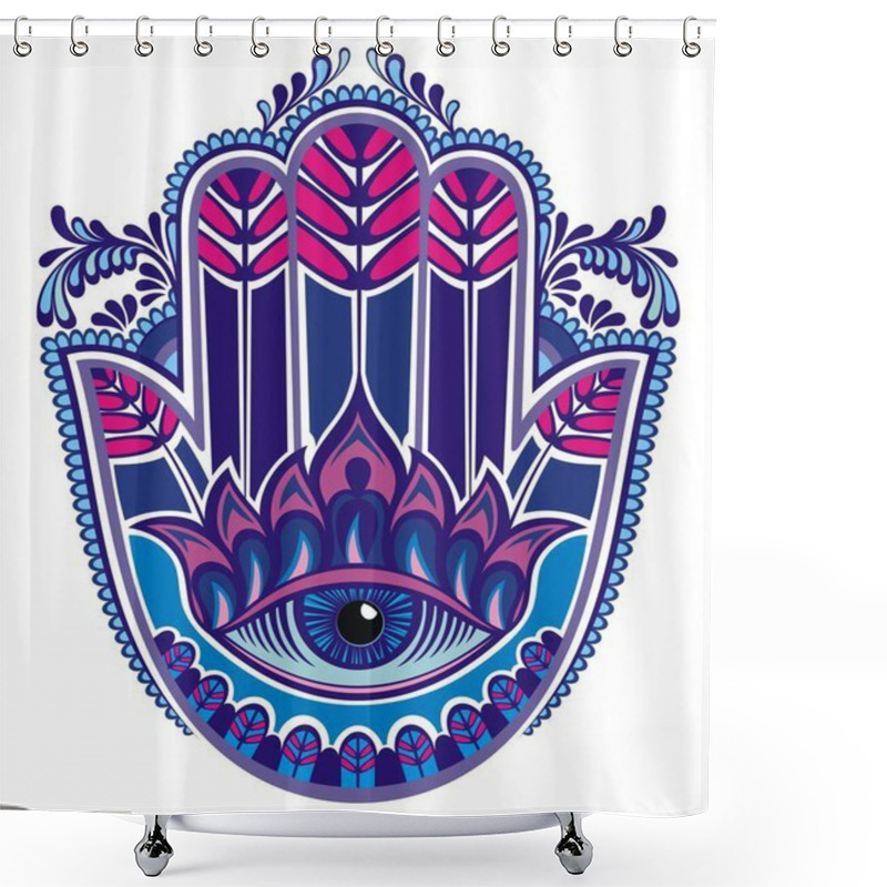 Personality  Hamsa, Hand Of Fatima, Vector Illustration Shower Curtains