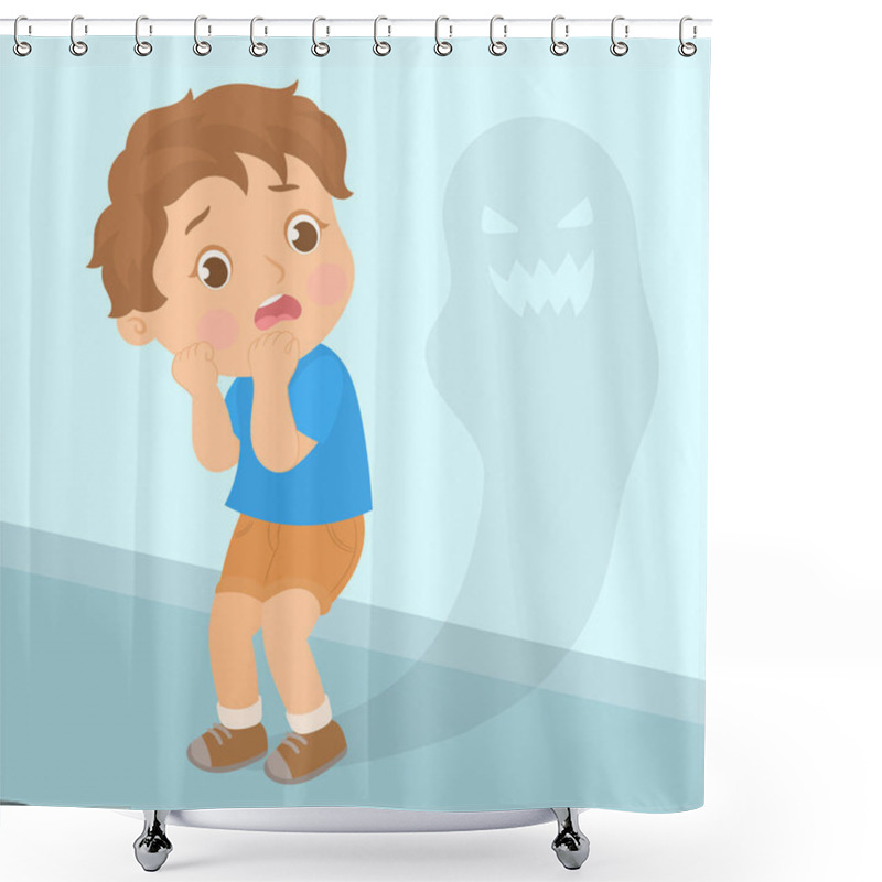 Personality  A Boy Terrified Of A Situation With Fear Afraid Of Something Shower Curtains