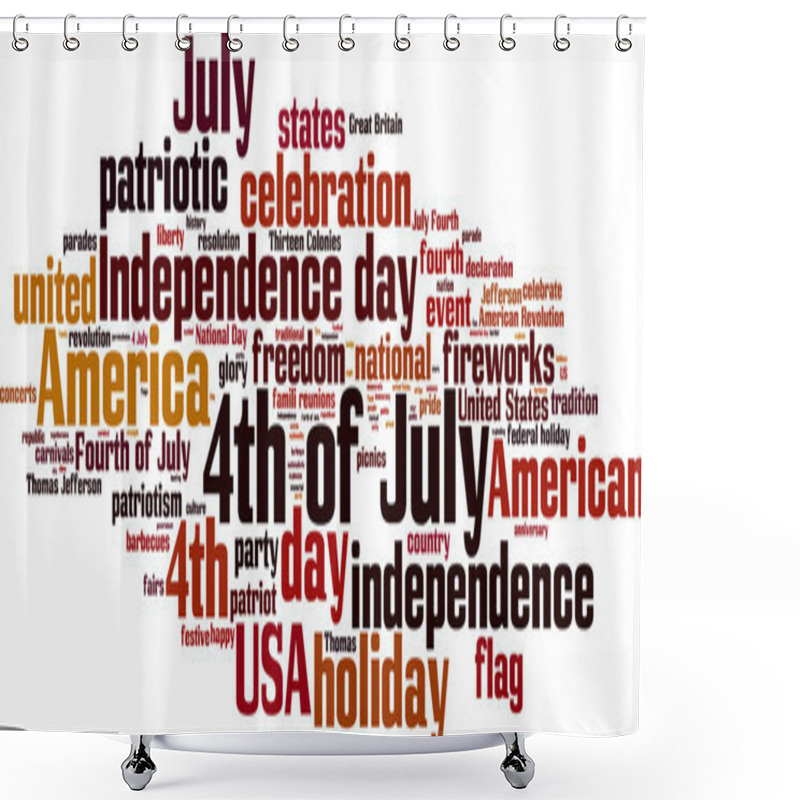 Personality  4th Of July Word Cloud Shower Curtains