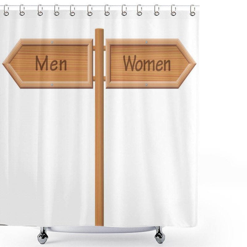 Personality  Men Women Signpost Wooden Style Shower Curtains