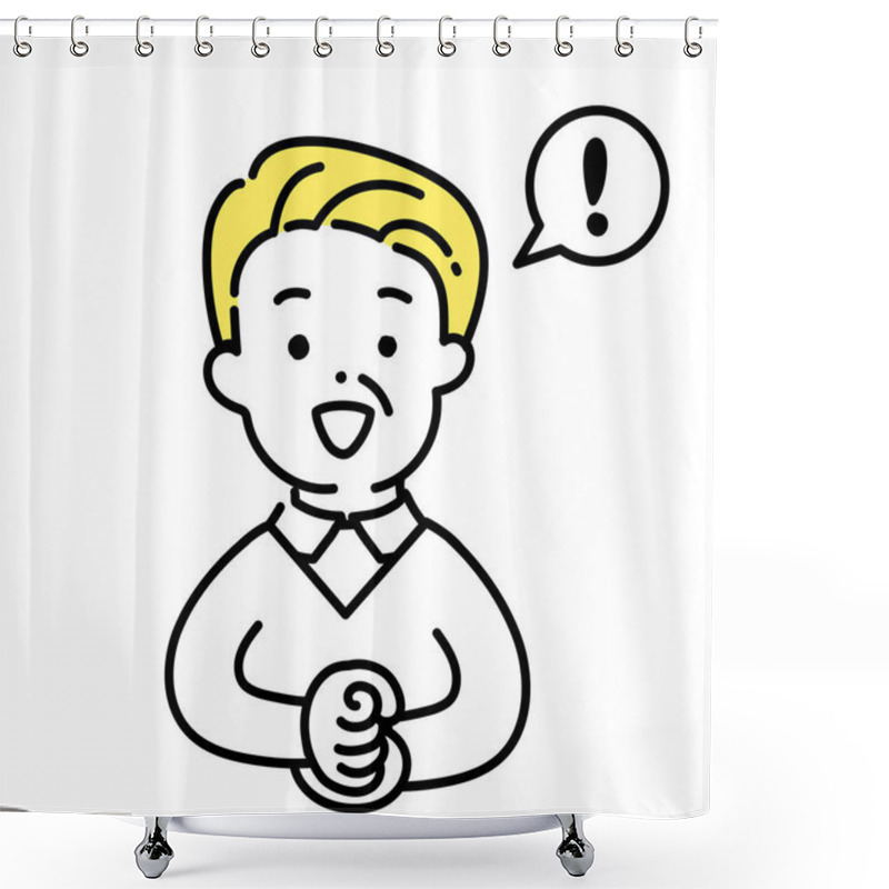 Personality  Illustration Series Of Cute Person _ Senior Men_Shink Shower Curtains