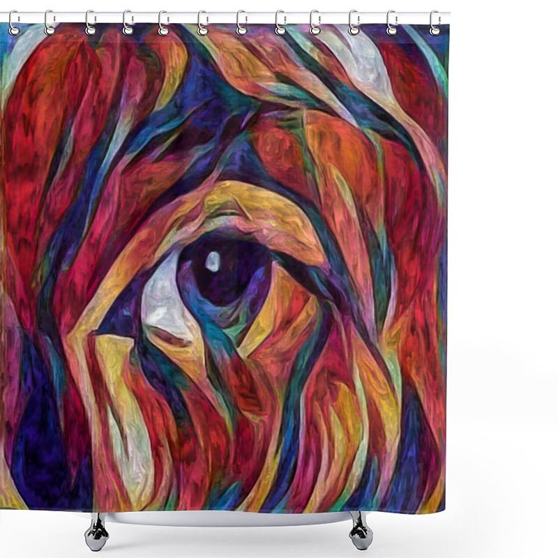 Personality  Artistic Vision Series. Girls Eye Rendered In Abstract Painting Style On Subject Of Inner World Shower Curtains