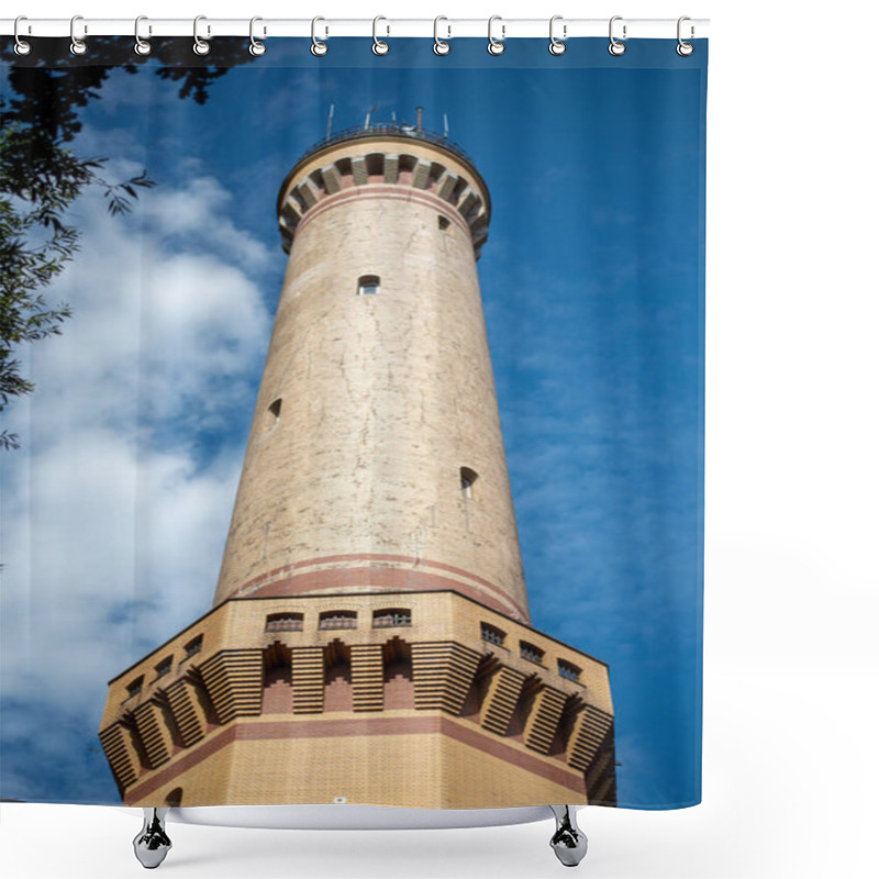 Personality  The Lighthouse In Swinoujscie, Poland, Stands Tall Against The Backdrop Of The Baltic Sea, Guiding Ships With Its Bright Beam And Offering Stunning Views Of The Coastal Landscape. Shower Curtains