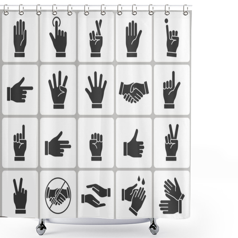 Personality  Hand Icons, Such As Fingers, Motivation, Point, Fist, And More. Shower Curtains