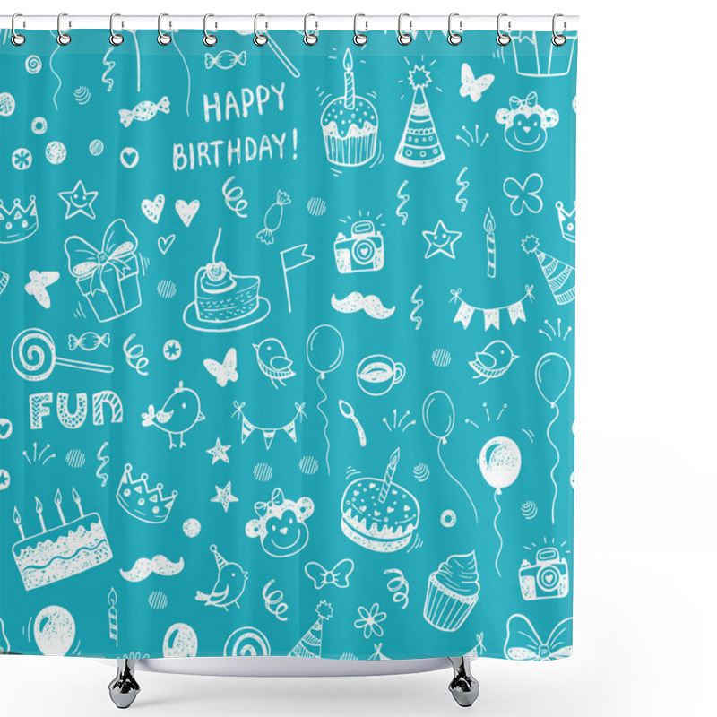 Personality  Happy Birthday Seamless Background Shower Curtains