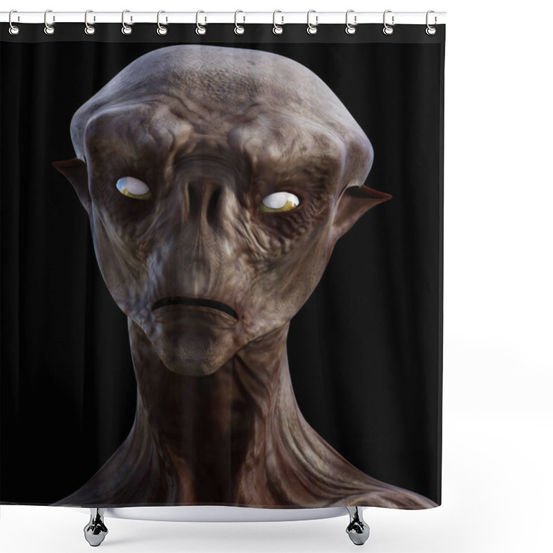 Personality  Digital 3D Illustration Of A Creepy Creature Shower Curtains