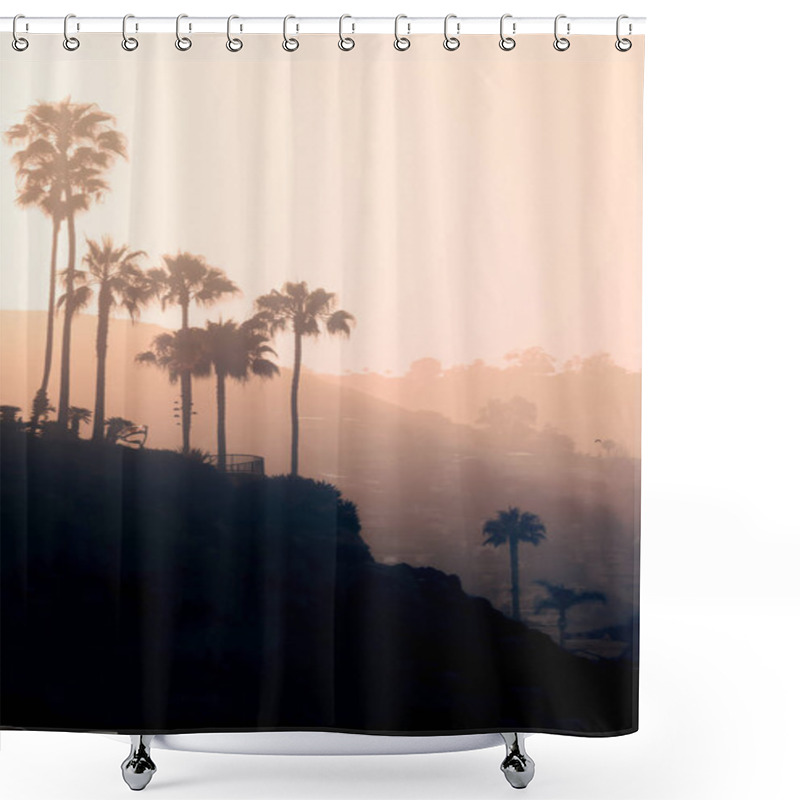 Personality  Pink Sunrise  Over  Hills On The Coast Of Southern California   Shower Curtains