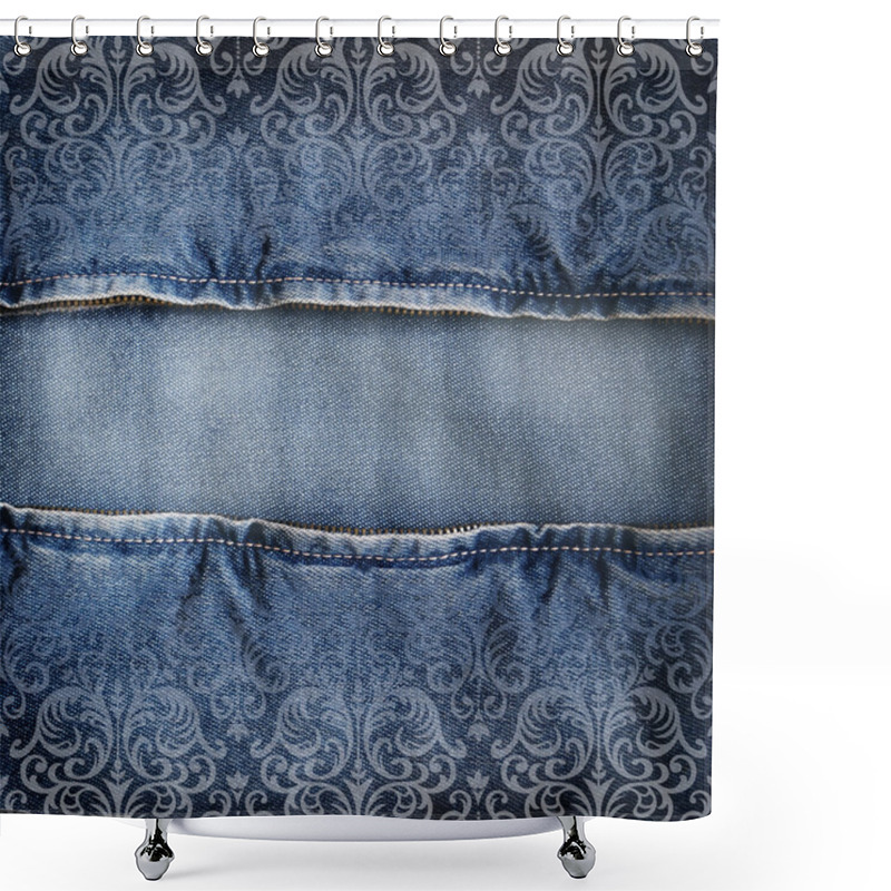 Personality  Background Denim Texture Shower Curtains